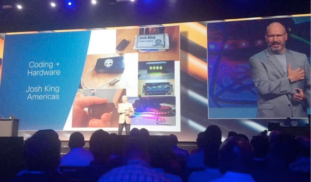 Presenting maker projects at a Cisco Live keynote — Coding + Hardware